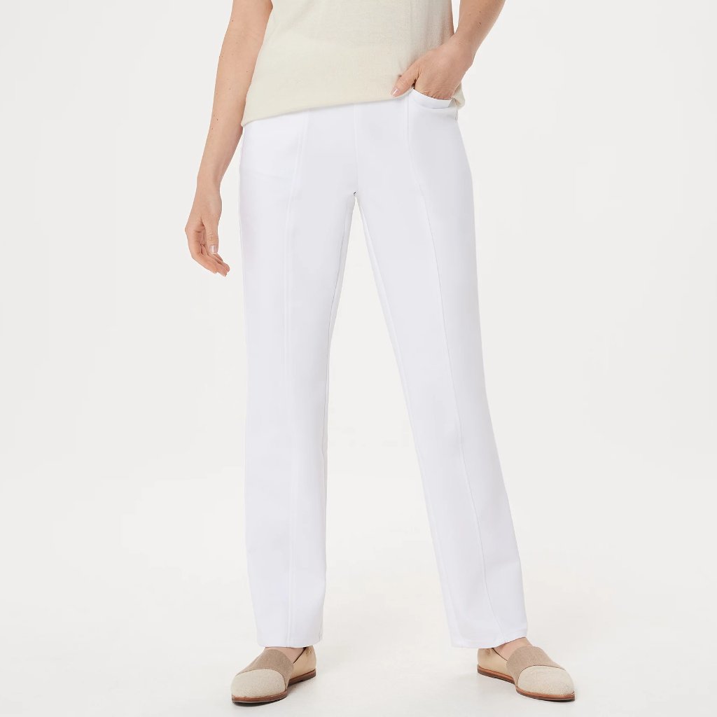 Denim & Co. Double Weave Straight-Leg Pants